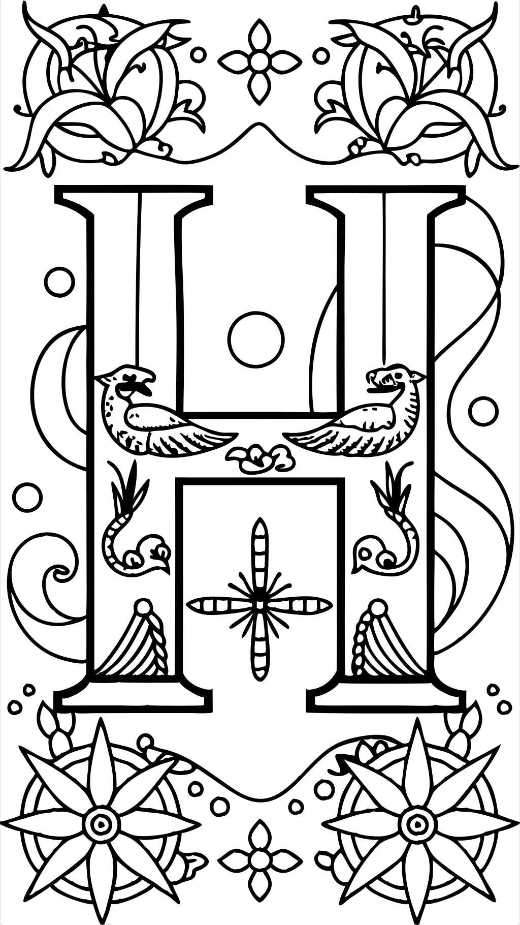 coloring pages for the letter h